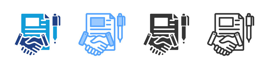 Poster - Contract icon set multiple style collection