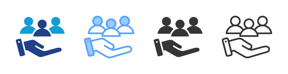 Poster - Employes icon set multiple style collection