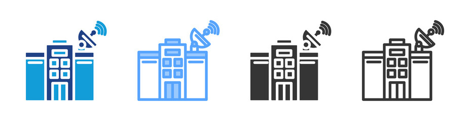 Poster - Satellite Office icon set multiple style collection