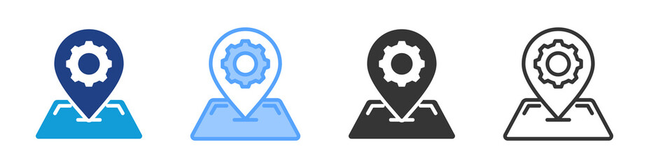 Poster - Remote Location icon set multiple style collection