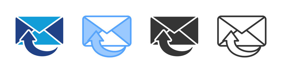 Poster - Email Response icon set multiple style collection