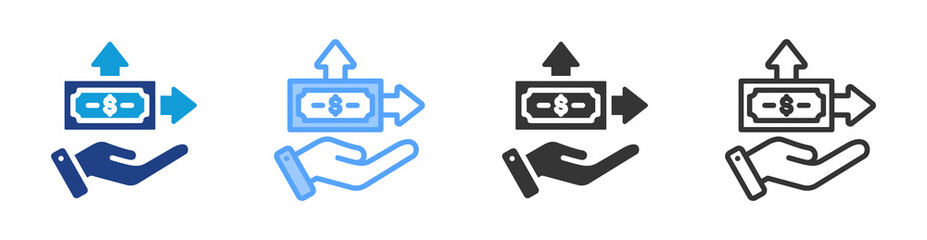 Poster - Spend icon set multiple style collection