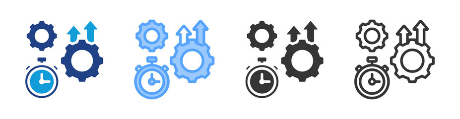 Poster - Productivity icon set multiple style collection
