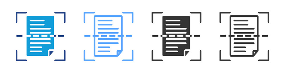 Poster - Scanning icon set multiple style collection