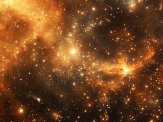 Wall Mural - orange space nebula background