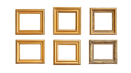 Poster - collection of square picture frames, isolated on transparent background