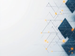 Fototapete - Abstract illustration on white gray background transform with flickering light on dots line triangle pattern present future innovation technology digital network  communication con