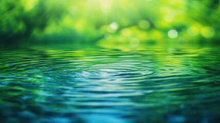 Poster - Abstract image of a water surface featuring gentle ripples and shimmering light reflections, creating a serene texture