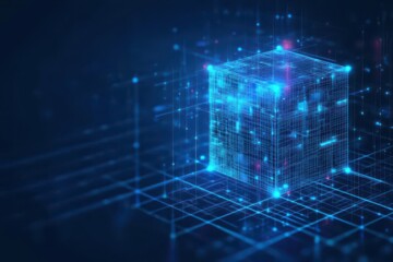 Poster - Abstract structure circuit computer cube technology business background Vector art