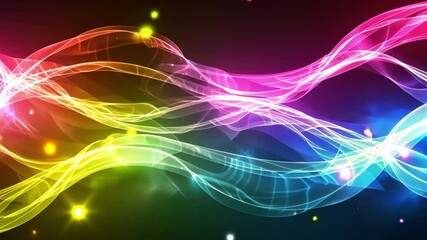 Poster - colorful abstract waves with glowing lights dynamic and artistic background design for modern visual
