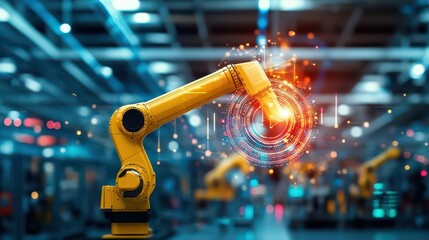 Aufkleber - Automated Smart Factory with Robotic Arms and Systems Symbolizing the Future of Industry 4 0