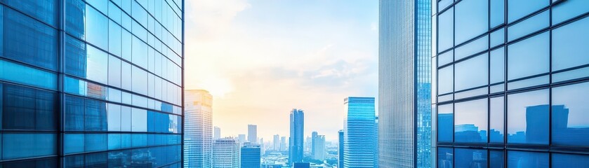 Poster - Bangkok skyline with skyscrapers of the business district