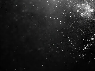 Aufkleber - Black matte textured background with floating dust particles illuminated by soft light in the top right corner