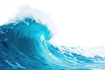 Fototapete - blue wave banner Mordan white background