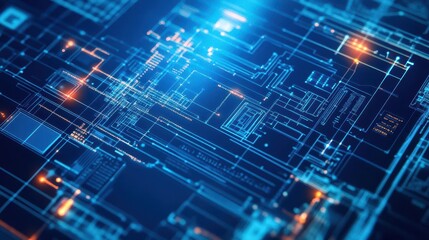 Leinwandbilder - Blueprint Effect with Generative AI