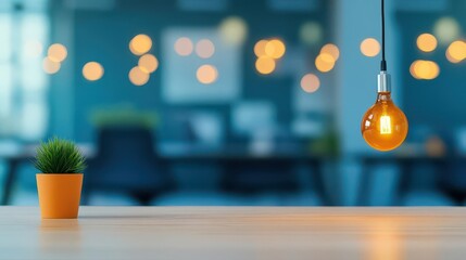 Poster - Blurred background  blur office with bokeh light background, banner, business concept