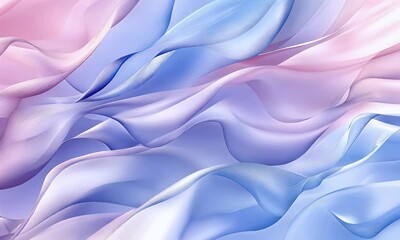 Fototapete - Colorful blue and purple gradient background with abstract wavy shapes for modern design, pastel-colored banner, soft pink and g
