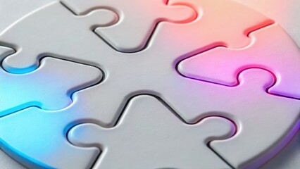 Poster - Abstract puzzle piece representing the concept of problem solving and digital connectivity