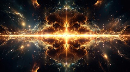 Poster - Explosive burst of colorful light creating a spectacular display of radiance and energy against a dark background