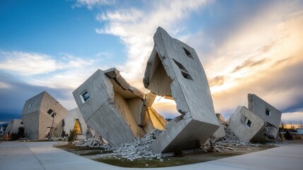 Poster - An unconventional building with a unique design that captivates viewers with its innovative architecture