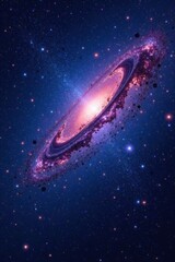 galaxy panorama with sparkling stars in the darkness of space, stars, nebula