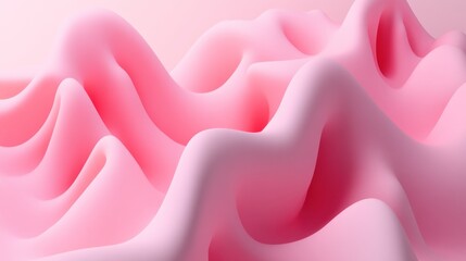 Poster - Soft, flowing pink abstract shapes create a dreamy aesthetic.