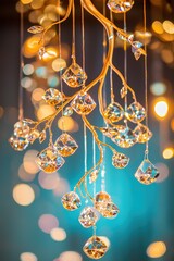 Poster - A mystical tree-shaped wedding chandelier covered in cascading crystal vines, ,Tree of Life Wedding Themes
