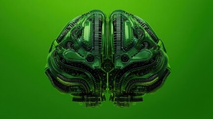 Poster - A futuristic depiction of a brain made of circuits, symbolizing artificial intelligence and technological advancement.