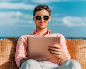 Poster - A virtual assistant managing tasks while relaxing on a yacht,Workation