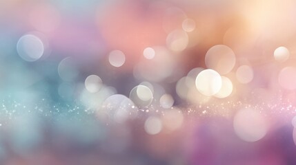 Poster - A mesmerizing blend of soft bokeh lights in pastel colors, creating a dreamy atmosphere perfect for backgrounds and designs.
