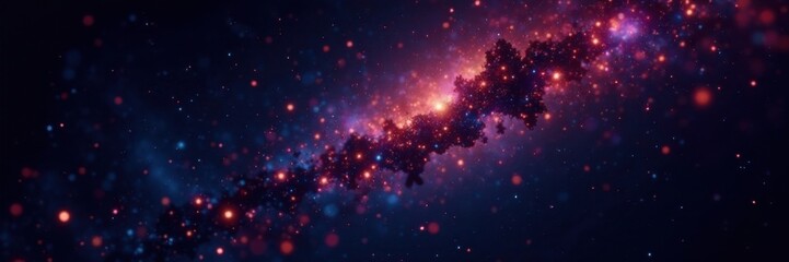 sparkling starfield on black background with shooting stars, meteor, galaxy, shooting star