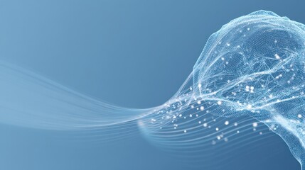 Fototapete - Abstract digital wave with glowing particles, representing technology, innovation, and futuristic concepts.