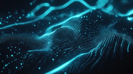 Poster - Abstract digital representation of data waves.