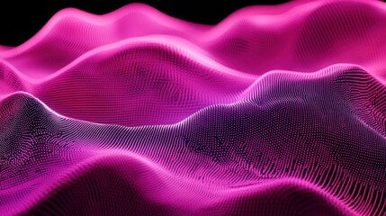 Poster - Abstract, glowing, pink and purple digital landscape.
