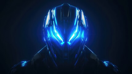 Poster - Futuristic humanoid robot with glowing blue accents, showcasing advanced technology and sleek design, embodying innovation and imagination in digital art