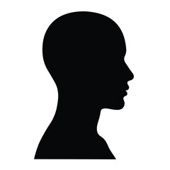 human head silhouette. this image shows a representation of a human head in side view, emphasizing s