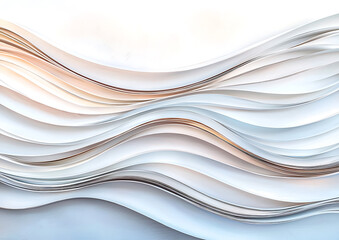 Poster - Abstract paper waves creative studio digital art soft tones close-up view flowing forms for artistic inspiration	
