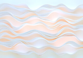 Poster - Abstract paper waves creative studio digital art soft tones close-up view flowing forms for artistic inspiration	