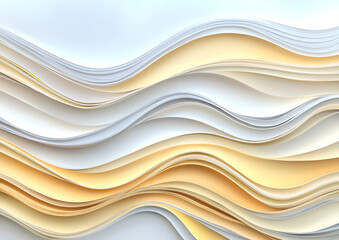 Poster - Abstract paper waves creative studio digital art soft tones close-up view flowing forms for artistic inspiration	