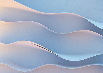 Poster - Abstract paper waves creative studio digital art soft tones close-up view flowing forms for artistic inspiration	