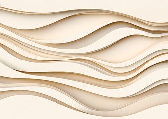 Poster - Abstract paper waves creative studio digital art soft tones close-up view flowing forms for artistic inspiration	
