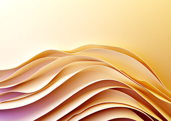 Poster - Abstract paper waves creative studio digital art soft tones close-up view flowing forms for artistic inspiration	