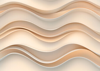 Poster - Abstract paper waves creative studio digital art soft tones close-up view flowing forms for artistic inspiration	