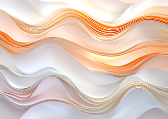 Poster - Abstract paper waves creative studio digital art soft tones close-up view flowing forms for artistic inspiration	