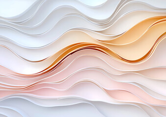 Poster - Abstract paper waves creative studio digital art soft tones close-up view flowing forms for artistic inspiration	