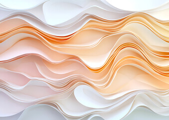 Poster - Abstract paper waves creative studio digital art soft tones close-up view flowing forms for artistic inspiration	