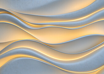 Poster - Abstract paper waves creative studio digital art soft tones close-up view flowing forms for artistic inspiration	