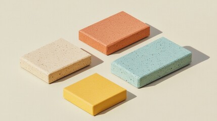 Poster - Four colorful rectangular blocks arranged in a design