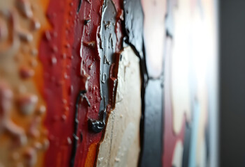 Wall Mural - close up of a wall with rain drops on it