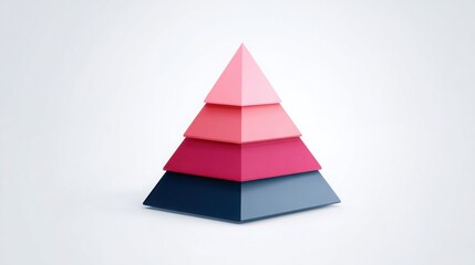 Poster - Paper pyramid constructed to illustrate layers hierarchy with effective visual representation for business models